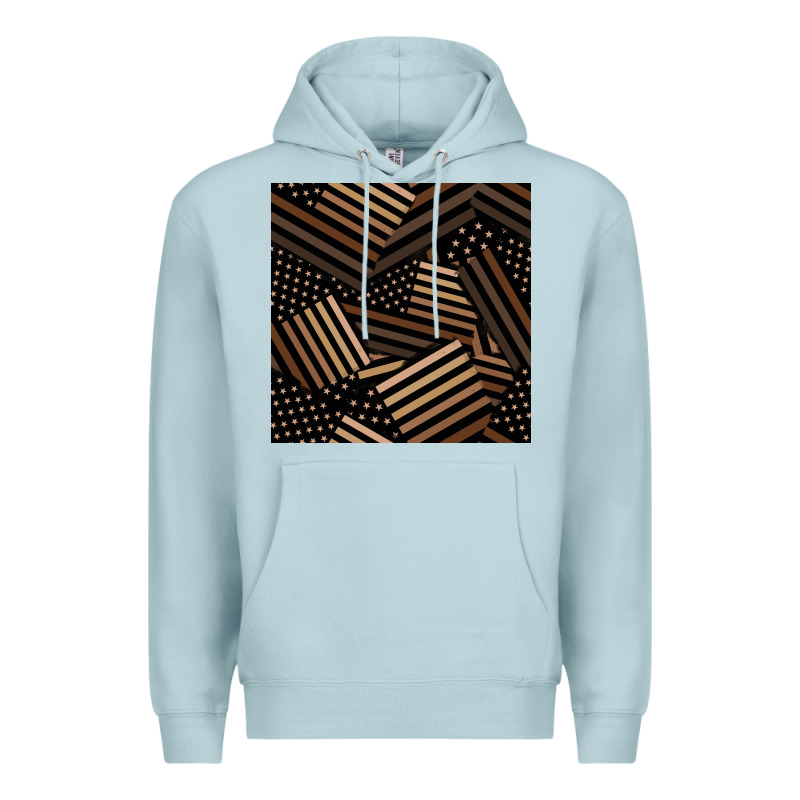 Melanin American Flag Seamless Pattern Premium Hoodie by BundleAndBundleShop | Teevron