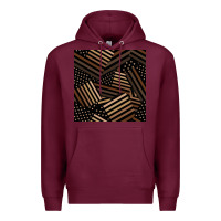 Burgundy melanin american flag seamless pattern Premium Hoodie - BundleAndBundleShop