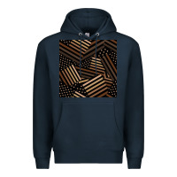Navy melanin american flag seamless pattern Premium Hoodie - BundleAndBundleShop