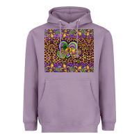 Lavender mardi gras fleur de lis hearts leopard glitter Heavyweight Hoodie - Artiststas