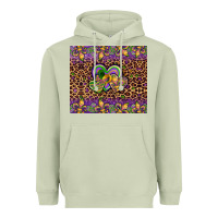 Matcha mardi gras fleur de lis hearts leopard glitter Heavyweight Hoodie - Artiststas
