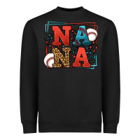 Black Baseball nana leopard frame Heavyweight Sweatshirt - LillyAllenDesigns