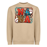 Mushroom Baseball nana leopard frame Heavyweight Sweatshirt - LillyAllenDesigns