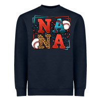 Navy Baseball nana leopard frame Heavyweight Sweatshirt - LillyAllenDesigns