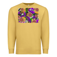 Antique Gold mardi gras sunflower cowhide leopard and glitter background Premium Sweatshirt - Artiststas