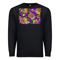 Black mardi gras sunflower cowhide leopard and glitter background Premium Sweatshirt - Artiststas