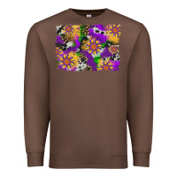 Chestnut mardi gras sunflower cowhide leopard and glitter background Premium Sweatshirt - Artiststas