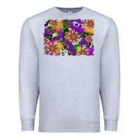 Heather Grey mardi gras sunflower cowhide leopard and glitter background Premium Sweatshirt - Artiststas