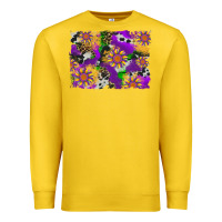 Lemon mardi gras sunflower cowhide leopard and glitter background Premium Sweatshirt - Artiststas