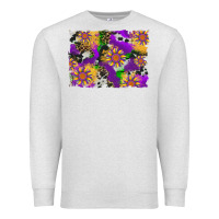 Oatmeal Heather mardi gras sunflower cowhide leopard and glitter background Premium Sweatshirt - Artiststas