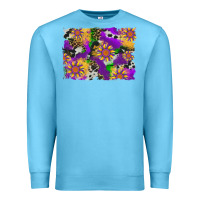 Ocean Blue mardi gras sunflower cowhide leopard and glitter background Premium Sweatshirt - Artiststas