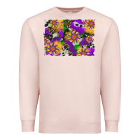 Pale Pink mardi gras sunflower cowhide leopard and glitter background Premium Sweatshirt - Artiststas