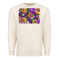 Sandshell mardi gras sunflower cowhide leopard and glitter background Premium Sweatshirt - Artiststas