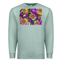 Seafoam mardi gras sunflower cowhide leopard and glitter background Premium Sweatshirt - Artiststas
