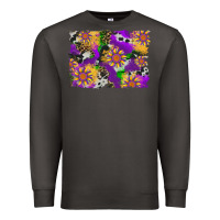 Smoke mardi gras sunflower cowhide leopard and glitter background Premium Sweatshirt - Artiststas