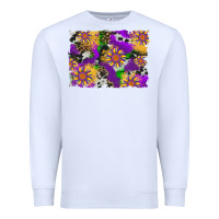 White mardi gras sunflower cowhide leopard and glitter background Premium Sweatshirt - Artiststas