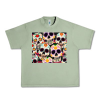 Oil Green cinco de mayo skull Urban Heavy Tee - CowGirlArtShop