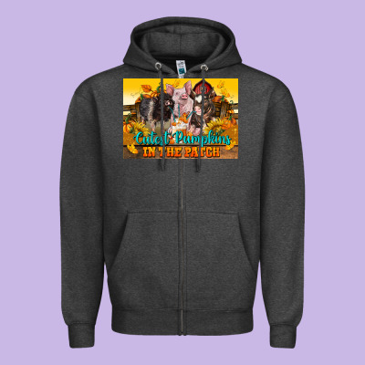 Cutest Pumpkin In The Patch Pig Zipper Hoodie Designed By Lillyallendesigns