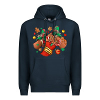 Navy Christmas black girl sneakers Premium Hoodie - RanaPortraitStore
