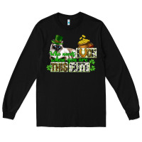 Black St. Patrick's cat who needs luck when you are this Long Sleeve Tee - CowGirlArtShop