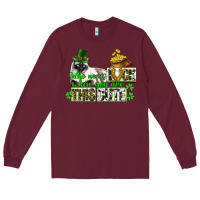 Burgundy St. Patrick's cat who needs luck when you are this Long Sleeve Tee - CowGirlArtShop
