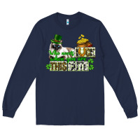 Navy St. Patrick's cat who needs luck when you are this Long Sleeve Tee - CowGirlArtShop