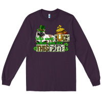 Plum St. Patrick's cat who needs luck when you are this Long Sleeve Tee - CowGirlArtShop