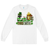 White St. Patrick's cat who needs luck when you are this Long Sleeve Tee - CowGirlArtShop
