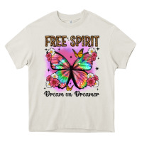 Cream free spirit dream on dreamer Heavy Core Tee - Artiststas