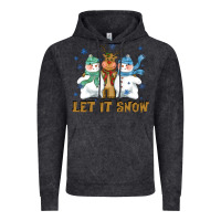Vintage Black let it snow reindeer snowman Vintage Hoodie - CowGirlArtShop