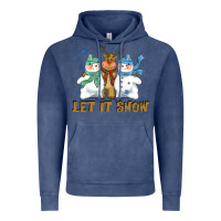 Vintage Denim let it snow reindeer snowman Vintage Hoodie - CowGirlArtShop