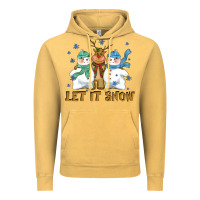 Vintage Mustard let it snow reindeer snowman Vintage Hoodie - CowGirlArtShop