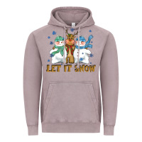 Let It Snow Reindeer Snowman Vintage Hoodie | Teevron
