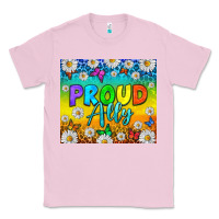 Bubblegum Pink LGBTQ+ proud ally with daisy Classic Tee - NancyCooperArtShop