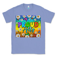 Colony Blue LGBTQ+ proud ally with daisy Classic Tee - NancyCooperArtShop