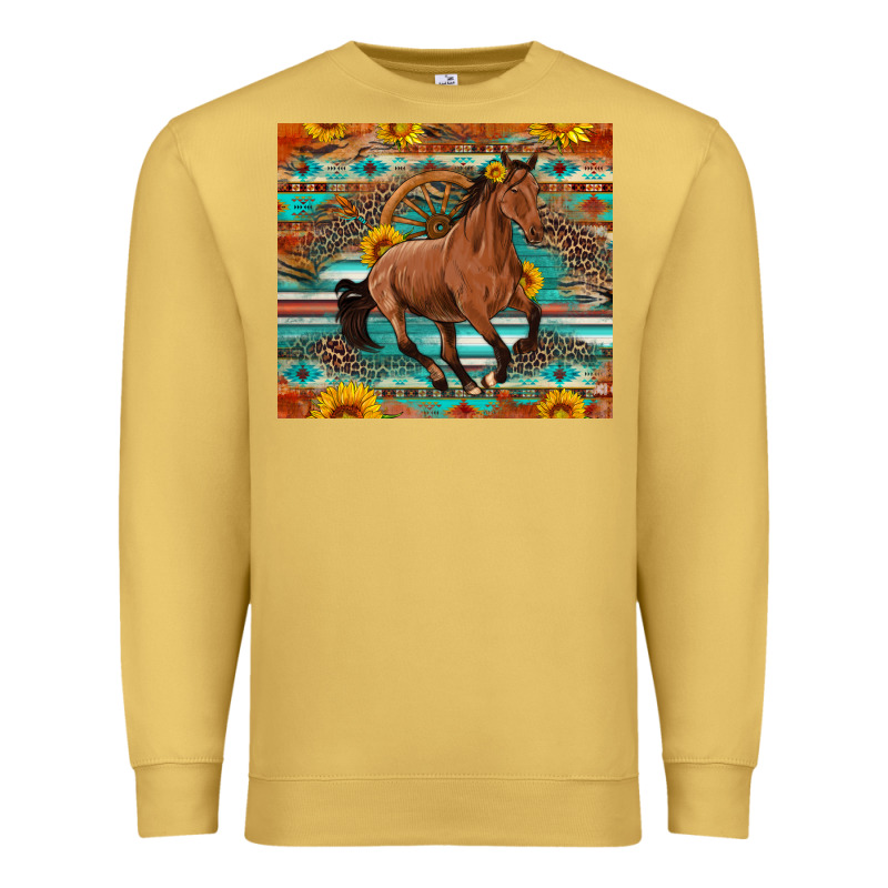 Galloping Horse Aztec Sunflower Premium Sweatshirt by Artiststas | Teevron
