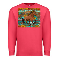 Cardinal galloping horse aztec sunflower Premium Sweatshirt - Artiststas