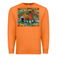 Carrot galloping horse aztec sunflower Premium Sweatshirt - Artiststas