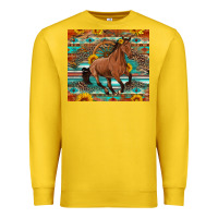 Lemon galloping horse aztec sunflower Premium Sweatshirt - Artiststas