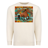 Sandshell galloping horse aztec sunflower Premium Sweatshirt - Artiststas
