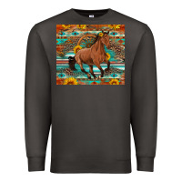 Smoke galloping horse aztec sunflower Premium Sweatshirt - Artiststas
