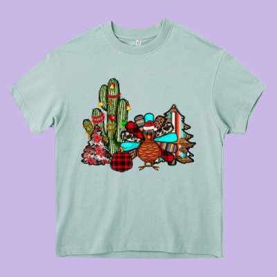 Christmas Turkey Heavy Core Tee Designed By Jahusdesignshop