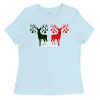 Baby Blue Merry Christmas Reindeer Ladies Tee - Bettercallsaul
