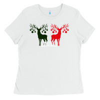 White Merry Christmas Reindeer Ladies Tee - Bettercallsaul