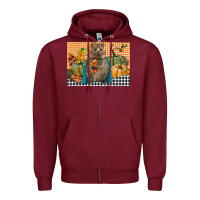 Burgundy Fall Quokka Zipper Hoodie - LillyAllenDesigns