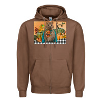Chestnut Fall Quokka Zipper Hoodie - LillyAllenDesigns