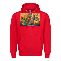 Red Fall Quokka Zipper Hoodie - LillyAllenDesigns