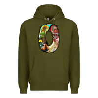 Army Green farm life alphabet lowercase letters o Premium Hoodie - BundleAndBundleShop