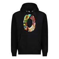 Black farm life alphabet lowercase letters o Premium Hoodie - BundleAndBundleShop