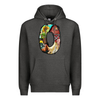 Charcoal Heather farm life alphabet lowercase letters o Premium Hoodie - BundleAndBundleShop